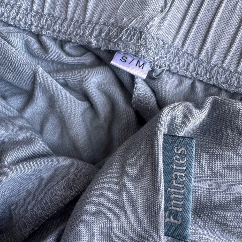 Emirates First Class Loungewear Set Sage Green Modal Cowl Shirt Pants Womens S/M
